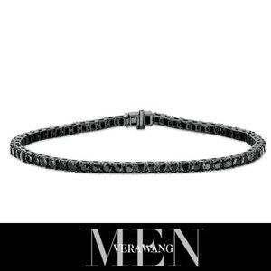 NEW Vera Wang Men Black Spinel Tennis Bracelet